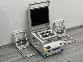 Resim Makropack Manuel Kase Kapatma 5 Kalıp 1-2-3-4-6 Bölmeli Eko Model Tabak Kapatma Makinesi 
