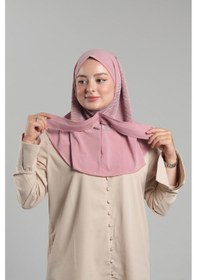 Resim Hürrem Bone Gül Kurusu Pratik Hazır Geçmeli Tesettür Eşarp Sandy Arkadan Çıtçıtlı Piliseli Hijab 2406 18 Gül Kurusu 