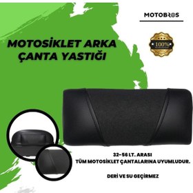 Resim Motobros Motosiklet Çanta Sırt Dayama Yastığı Siyah Deri Arka Çanta Yastığı (UNİVERSAL) Ultra Konfor 