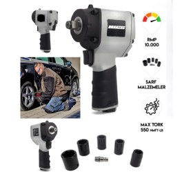 Resim Branzeg Professional 550 Tork 10.000 Rpm Havalı Somun Sıkma 
