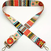 Resim Boho-Şık Turuncu Geometrik Geniş Çanta Askısı - TSA Onaylı, Ayarlanabilir Omuz Yedek Parçası DIY Seyahat Aksesuarları için 