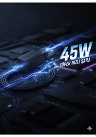 Resim Samsung Uyumlu Typce C 45w Pd Adaptör + Kablo 1 M Type C-Siyah 