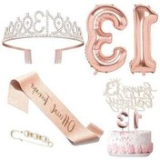 Resim Dancemonkey 13 Yaş Pembe-gümüş Taç, Balon Ve Şerit Dekor Seti - Ep66/ EP66 