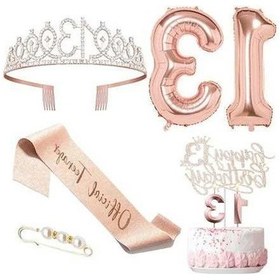 Resim Dancemonkey 13 Yaş Pembe-gümüş Taç, Balon Ve Şerit Dekor Seti - Ep66/ EP66 