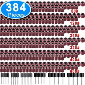Resim 384 Parça Döner Alet Zımpara Seti, Davul Mandrelleri ile - Ev İyileştirme, Sanat Eserleri için Çok Yönlü Tırnak Taşlama & Parlatma Seti | Kolay Kurulum, Uygun 