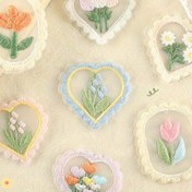 Resim Kızlar için 7 adet Nakışlı Çiçek Yamalar, Çizgi Film Çiçek Kumaş Etiketleri Nakış Yamaları Sırt Çantası Şapka Kıyafetler için 