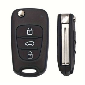 Resim Hyundai I20 I30 IX35 I35, Accent, Elantra, Santa Fe, Kia, Sportage, Rio, Picanto için 3 Düğmeli Çevirme Uzaktan Kumandalı Otomatik Araba Anahtar Kabuğu 