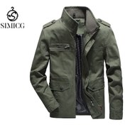 Resim Sımıcg Erkek Pamuklu Günlük Kaban Trençkot - Koyu Yeşil 