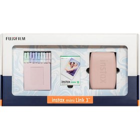 Resim Instax Mini Link 3 Pembe Akıllı Telefon Yazıcısı Bundle Box 