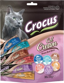 Resim Crocus Multipack 6 Çeşit Karışık Krema Kedi Ödülü 30 x 15 G 
