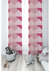 Resim Mekta Home Bebek Ve Çocuk Odası Geometrik Desenli 2 Kanat Fon Perde 