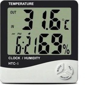 Resim MCM Group Bebek Odası Masaüstü Dijital Termometre Nem Ölçer Higrometre Saat 