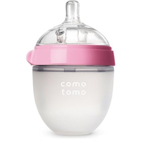 Resim Comotomo Antikolik Yavaş Akışlı Pembe Silikon Biberon 150 ML 