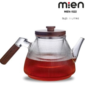 Resim UltraMint 1 Litrelik Dayanıklı Borosilikat Cam Demlik, Şık ve Kullanışlı Tasarım 