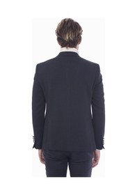 Resim Wessi Kruvaze Slim Fit Erkek Siyah Ceket Siyah 