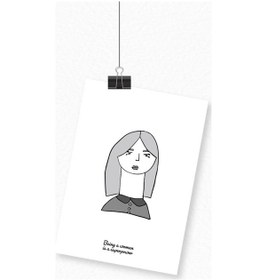 Resim Kadın İllüstrasyon Baskılı A3 Duvar Posteri-3-2539 