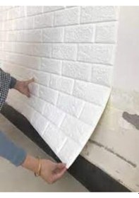 Resim Beyaz Tuğla Desen 5 Adet Kendinden Yapışkanlı Duvar Paneli Kağıdı 