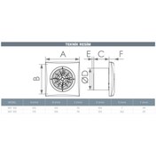 Resim Kayı Sessiz Banyo Ve Tuvalet /wc/ Aspiratörü /fan/ 100mm 25 Desibel Ultra Sessiz 