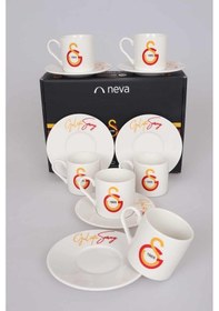 Resim Lisanslı Galatasaray 6 Kişilik Türk Kahvesi Fincan Takımı 