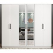 Resim Alessi 6 Kapaklı Dolap Gardırop Beyaz 