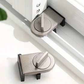 Resim 1pc Alüminyum Alaşım Kayar Kapı ve Pencere Kilidi - Hırsızlığa Karşı, Devrilme Karşı Güvenli Kilit ile Ev Güvenliği için Sıkışmayı Önleyici Koruma 
