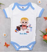 Resim Bitmeyenkartus Bk Kids Kişiye Özel Mavi Bebek Body Zıbın - Model 23 Çok Renkli 