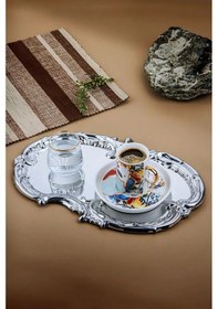 Resim 3 Adet Gümüş Artnova Servis Tepsisi, Paslanmaz Çelik Çay Ve Kahve Sunum Tepsisi, Çeyizlik Tepsi Gümüş 