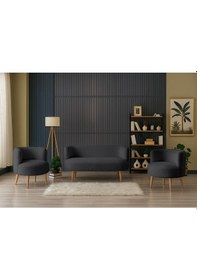 Resim Sydney Modern Koltuk Takımı Modern İskandinav Tarzı Welsoft Yumuşak Kumaş Antrasit Antrasit 