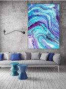 Resim Yağlı Boya Tablo %100 El Yapımı 84cmx115cm Ebru Soyut 