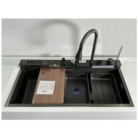 Resim Gl General Glpr 10050GUN Premium Maxi Akıllı Dijital Şelale Eviye Antrasit 100 x 50 