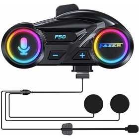 Resim Motosiklet İntercom Seti Yeni Sürüm Bluetooth V6.0 Rgb Kask Kulaklık 