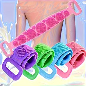 Resim Ultra-Yumuşak Silikon Vücut Temizleyici - Derin Temizleyici Soyucu Banyo Fırçası Ayarlanabilir Kayış ve Uzatılmış Sap ile Sırt Masajı ve Ölü Işık Giderme, Tüm Bej Tipleri için Kokusuz, Erkekler ve Kadınlar için Unisex Tam Vücut Duş Aracı, 21 Tatil Paketi 