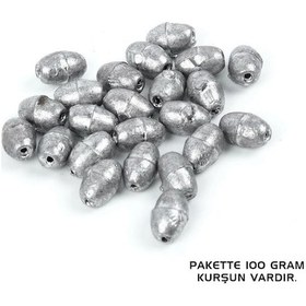Resim Balık Avı İçin Eritilebilir Gezer Olta Kurşunu - Kıstırma Zeytin Kurşun - 8 Gram - 100 Gr Paket 