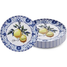 Resim Odore Di Limone Pasta Tabağı 6lı Set 19 Cm Mavi 