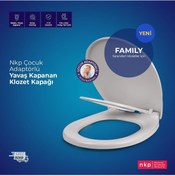 Resim Nkp Çocuk Adaptörlü Yavaş Kapanır Mıknatıslı Family Klozet Kapağı Nkp