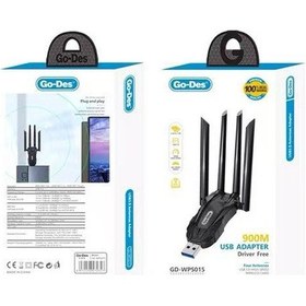 Resim Go-des Gd-wps015 Wi-fi Usb Adaptörü 900mbps Siyah 