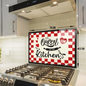 Resim Decorita Cam Ocak Arkası Koruyucu | Kitchen Queen | 