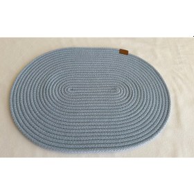 Resim Jüt Amerikan Servis Sofra Altlığı, Masa Dekoru Supla Oval 30x40 8li Açık Mavi 