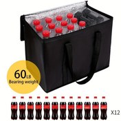 Resim Büyük Yalıtımlı Market Teslimat Çantaları - Yeniden Kullanılabilir, Katlanabilir, Hafif, Sıcak ve Soğuk Gıda Teslimat Çantası, Şeffaf Pencere ile, 27.22KG Kapasite, 12 Kırmızı Şişe için Taze Ürünler ve Market Alışverişi, Pizza Teslimat Çantaları 