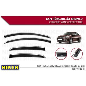 Resim Niken Fiat Linea 2007–Sonrası Kromlu Mugen Cam Rüzgarlığı 4 Lü 