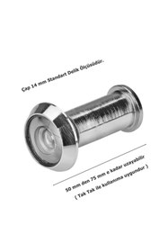 Resim EYM Çelik Kapı Dürbünü Dürbün 50-75 Mm Tak Tak Ile Takılabilir 