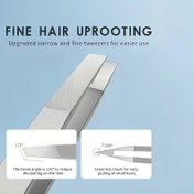 Resim 1 adet/2 adet Hassas Cımbız - Paslanmaz Çelik Dikişsiz Ultra İnce Tasarım, Kaş ve Yüz Tüyü Alma için Uygun, Alkolsüz, Unisex, 11cm 4.3 inç Saplı 0.7cm 0.28 inç 