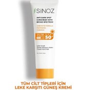 Resim Sinoz Koyu Leke Karşıtı SPF 50+ Yüz Güneş Kremi 50ml 