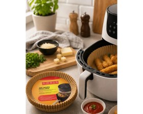 Resim Hobilinka 100 Parça Airfryer Kağıdı Tek Kullanımlık Temiz Pişirme Kağıdı 