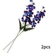 Resim [2 Adet Yapay Çiçek] Mor Güve Orkide, Uzun Sap, 60.96 cm | Plastik, Gerçekçi Görünüm | Düğün Kemeri, Buket, Çiçek Bahçesi Süslemeleri İçin - Kapalı ve Açık Alanlar için Mükemmel Hediye Fikri (Şükran Günü, Noel, Anneler Günü, Mezuniyet) 