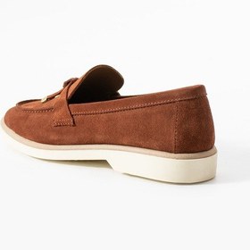 Resim Stato - Hakiki Süet Deri Loafer Taba Kadın Ayakkab Taba 