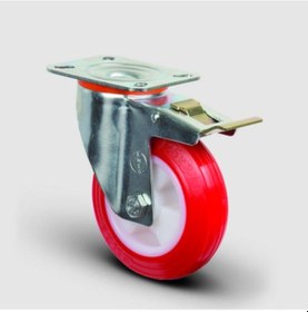 Resim EM01ZKP125F Döner Tablalı Frenli Poliüretan Tekerlek Çap:125 