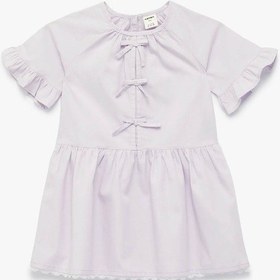 Resim Koton Fiyonklu Lila Kız Bebek Elbise 6smg80027aw Lila 