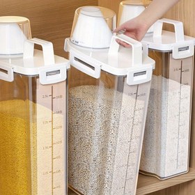 Resim 1/2 adet 1.75L/2.5L/3L Hava Geçirmez Gıda Saklama Kapları - Böcek Geçirmez, Nem Geçirmez, Sızdırmaz, Taşınabilir Plastik Kutu Kapak ile - Tahıl, Fındık, Un, Pirinç için İdeal - Mutfak Düzenleme Temel, Ev ve Açık Hava Kullanımı, Mutfak Saklama Çözümü|Taşınabilir Kapak|Güvenli Kapak Tasarımı, Gıda Saklama Kapı 