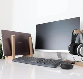 Resim Ahşap Laptop Standı - 13" - 14" Boyutlarındaki Laptoplar Ile Uyumlu - Laptop Yükseltici 
